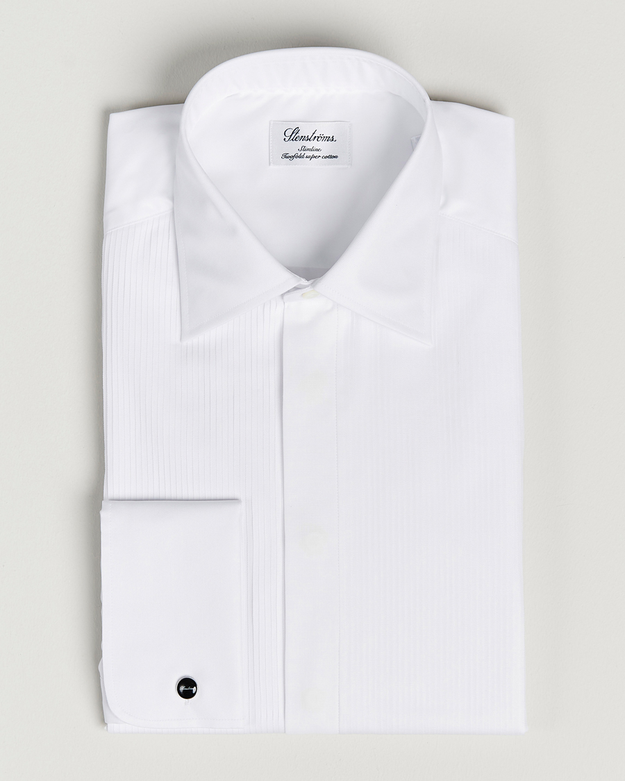 Hombres | Camisas | Stenströms | Slimline Smoking Shirt White