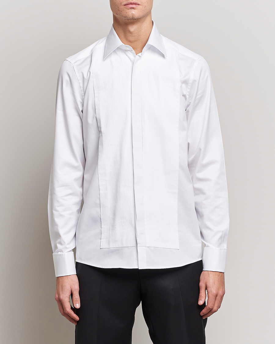 Hombres | Camisas | Stenströms | Slimline Smoking Shirt White