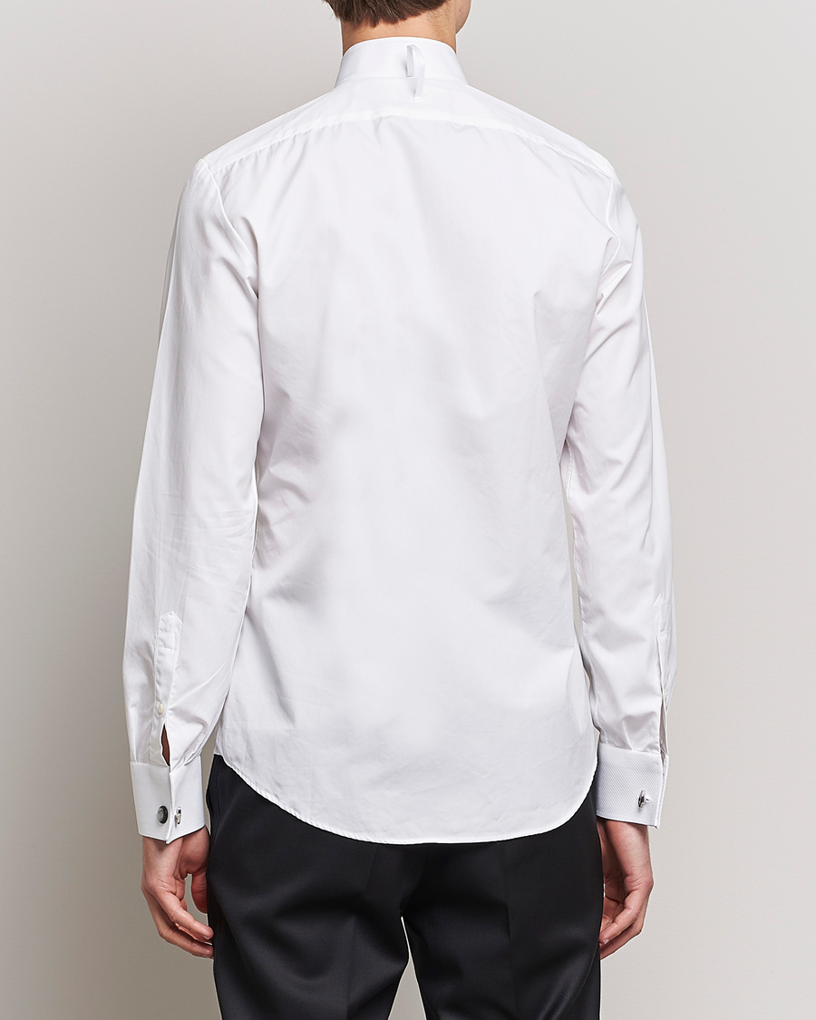 Hombres | Camisas | Stenströms | Slimline Astoria Stand Up Collar Evening Shirt White