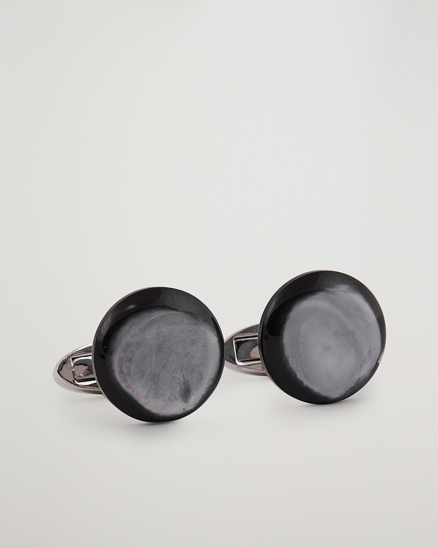 Hombres | Gemelos | Stenströms | Mother of Pearl Cufflink Grey