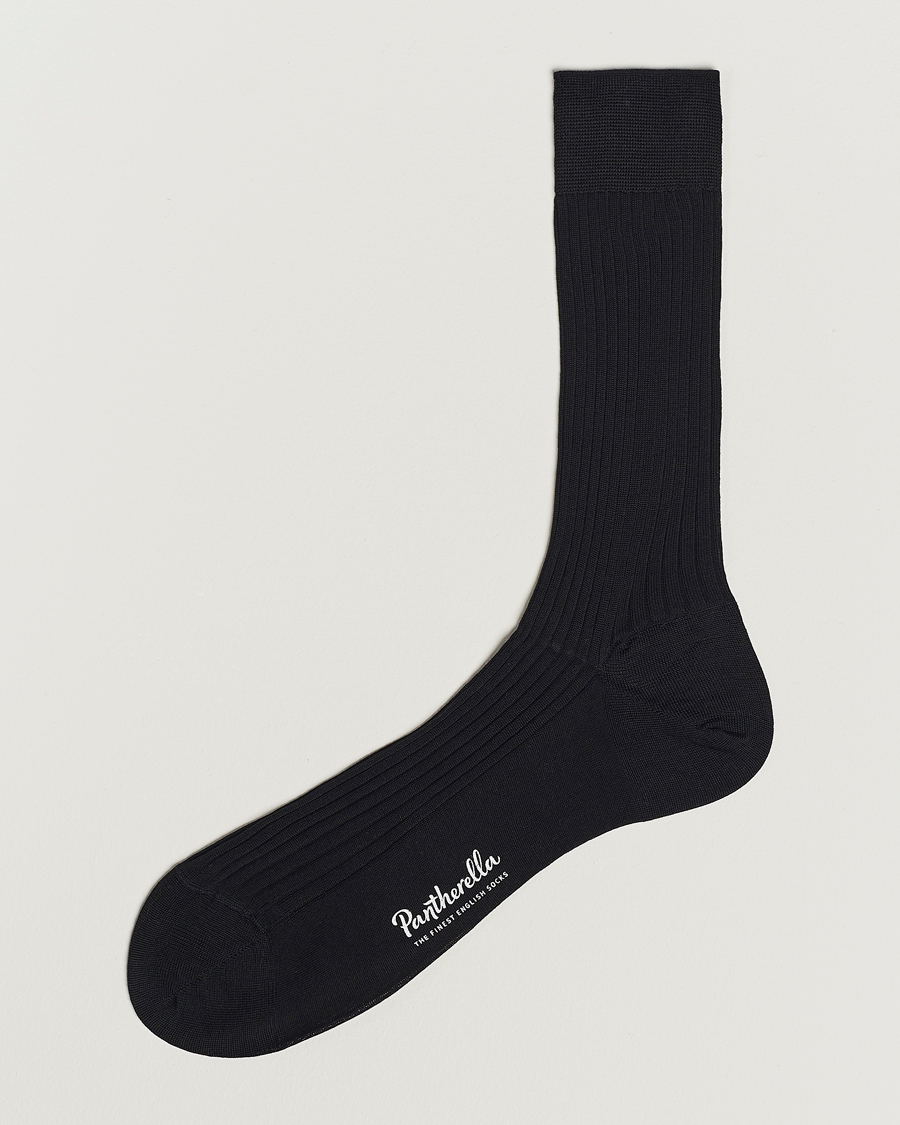 Hombres | Ropa interior y calcetines | Pantherella | Vale Cotton Socks Black
