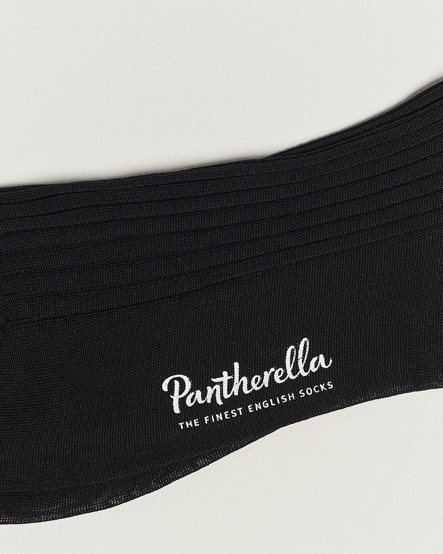 Hombres | Calcetines diarios | Pantherella | Vale Cotton Socks Black