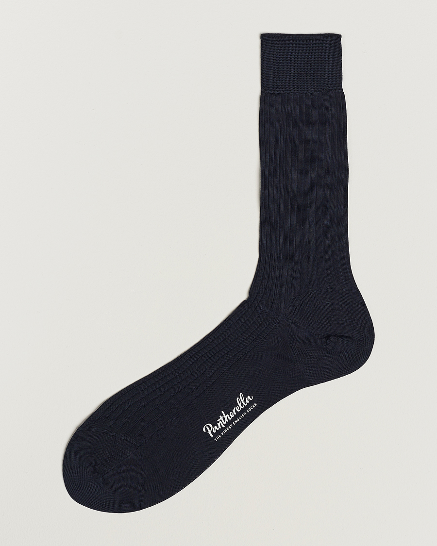 Hombres | Ropa interior y calcetines | Pantherella | Vale Cotton Socks Navy