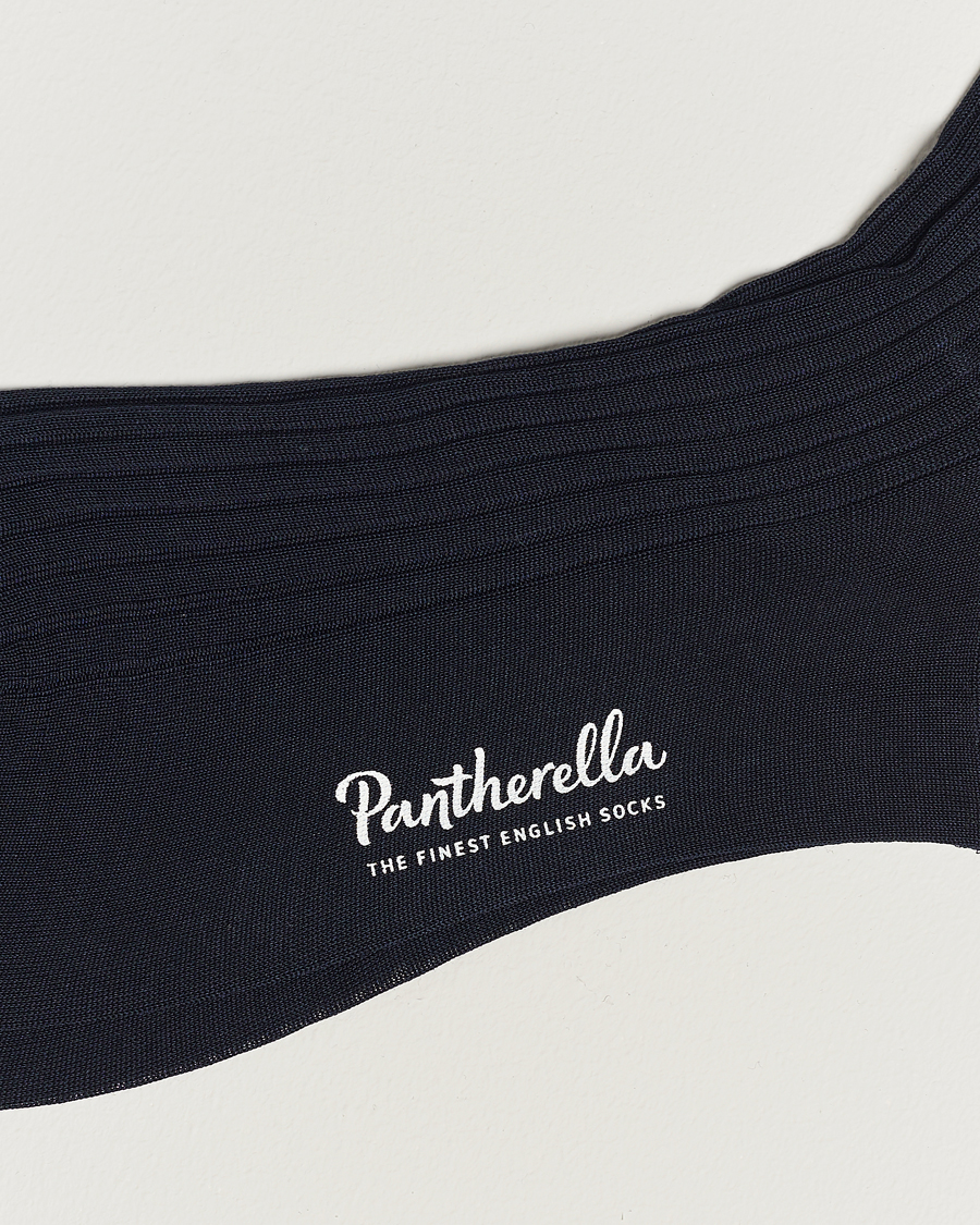 Hombres | Best of British | Pantherella | Vale Cotton Socks Navy