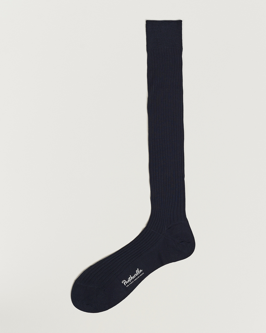 Hombres | Ropa interior y calcetines | Pantherella | Vale Cotton Long Socks Navy