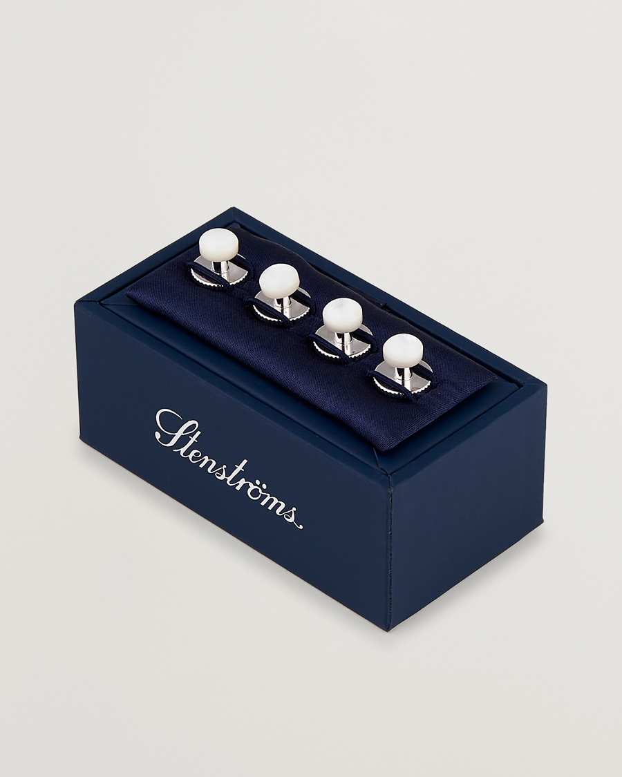 Hombres | Stenströms Shirt Studs White | Stenströms | Shirt Studs White