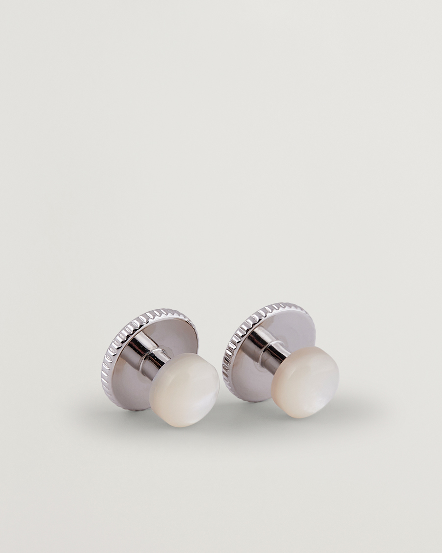 Hombres | Stenströms Shirt Studs White | Stenströms | Shirt Studs White