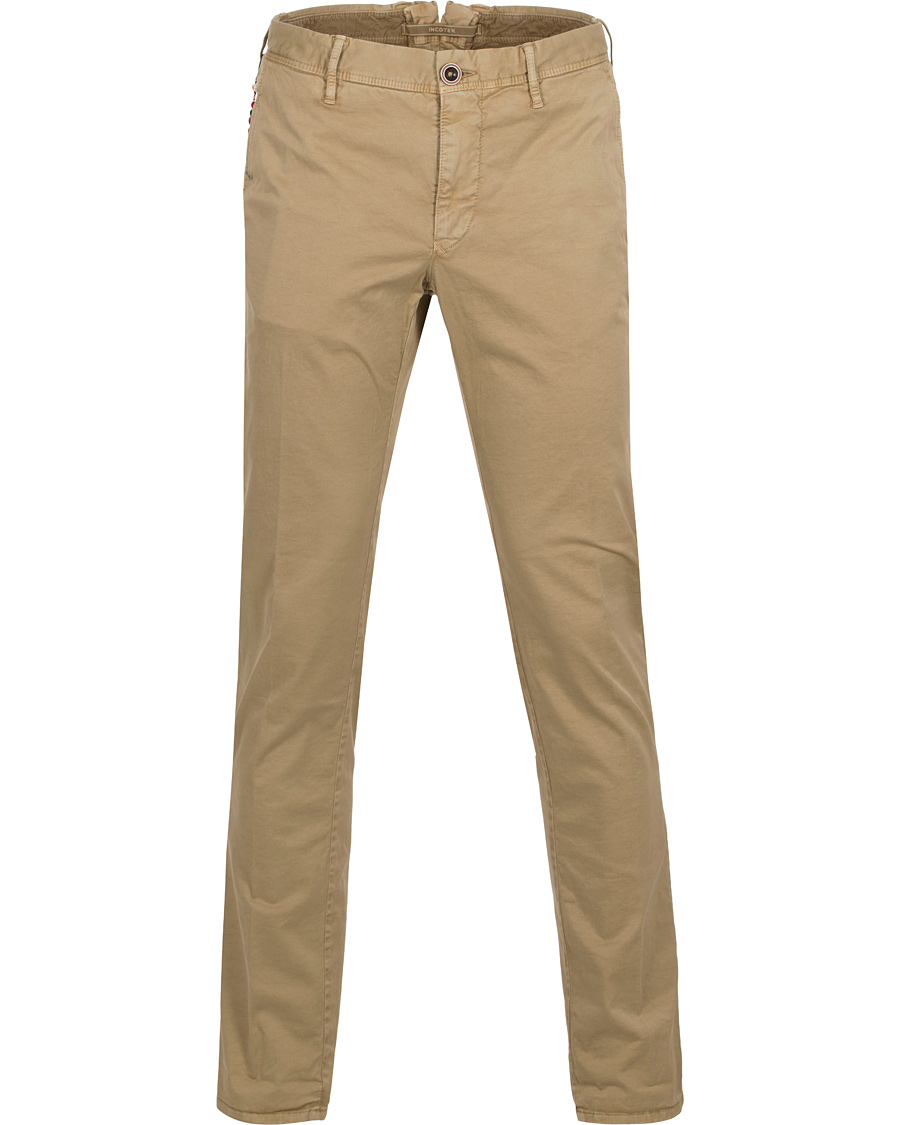 Hombres | Pantalones | Incotex | Slim Fit Stretch Slacks Khaki