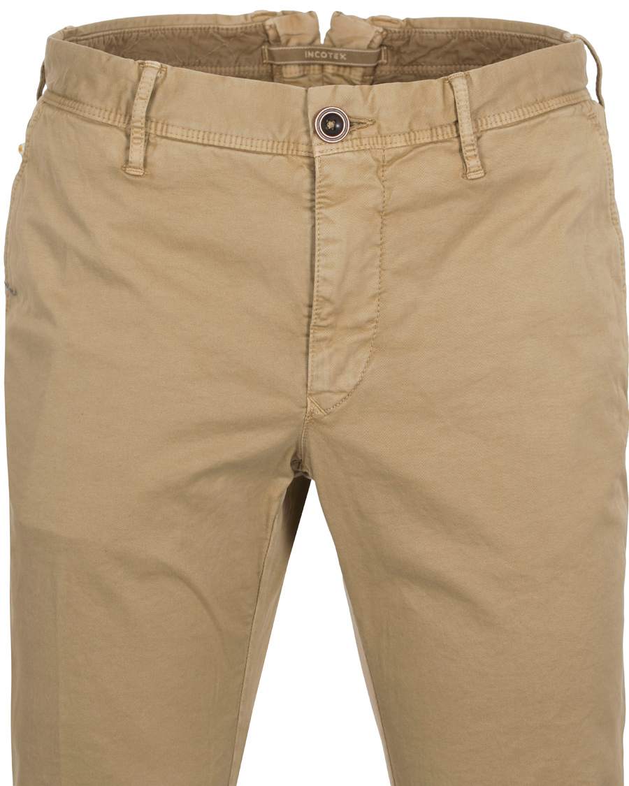 Hombres | Pantalones | Incotex | Slim Fit Stretch Slacks Khaki