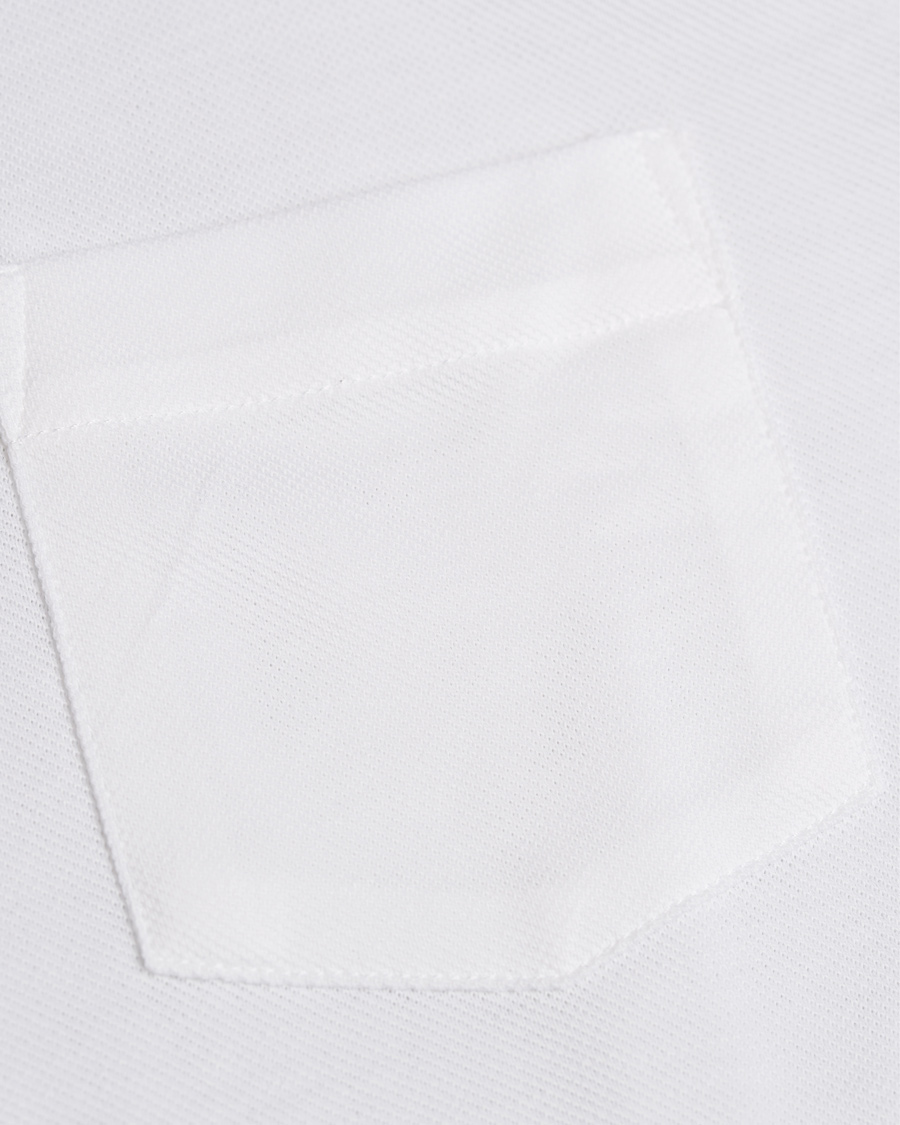 Hombres | Camisas | Sunspel | Long Sleeve Pique Shirt White