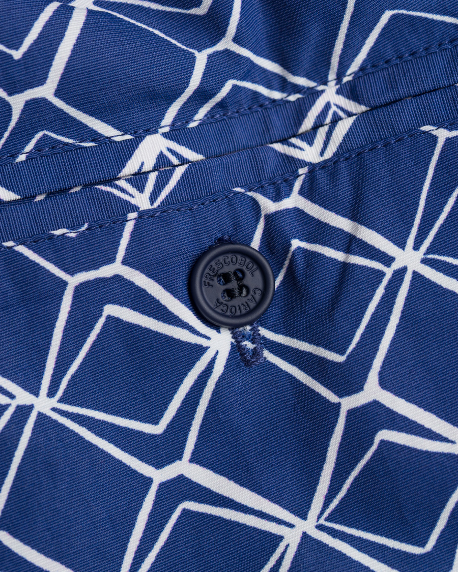 Hombres | Bañadores | Frescobol Carioca | Short Sport Swim Trunk Colunas Print Navy/White