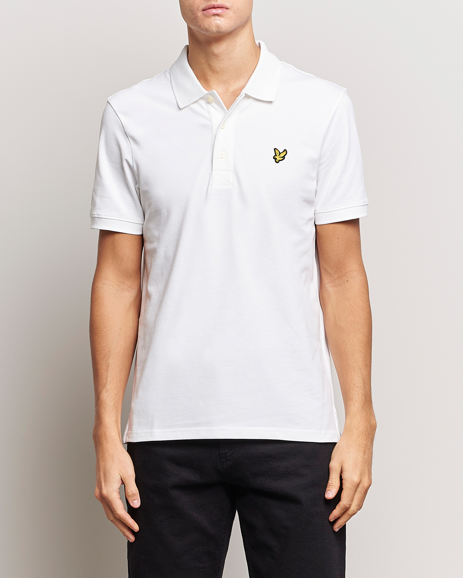 Hombres | Polos | Lyle & Scott | Plain Pique Polo Shirt White