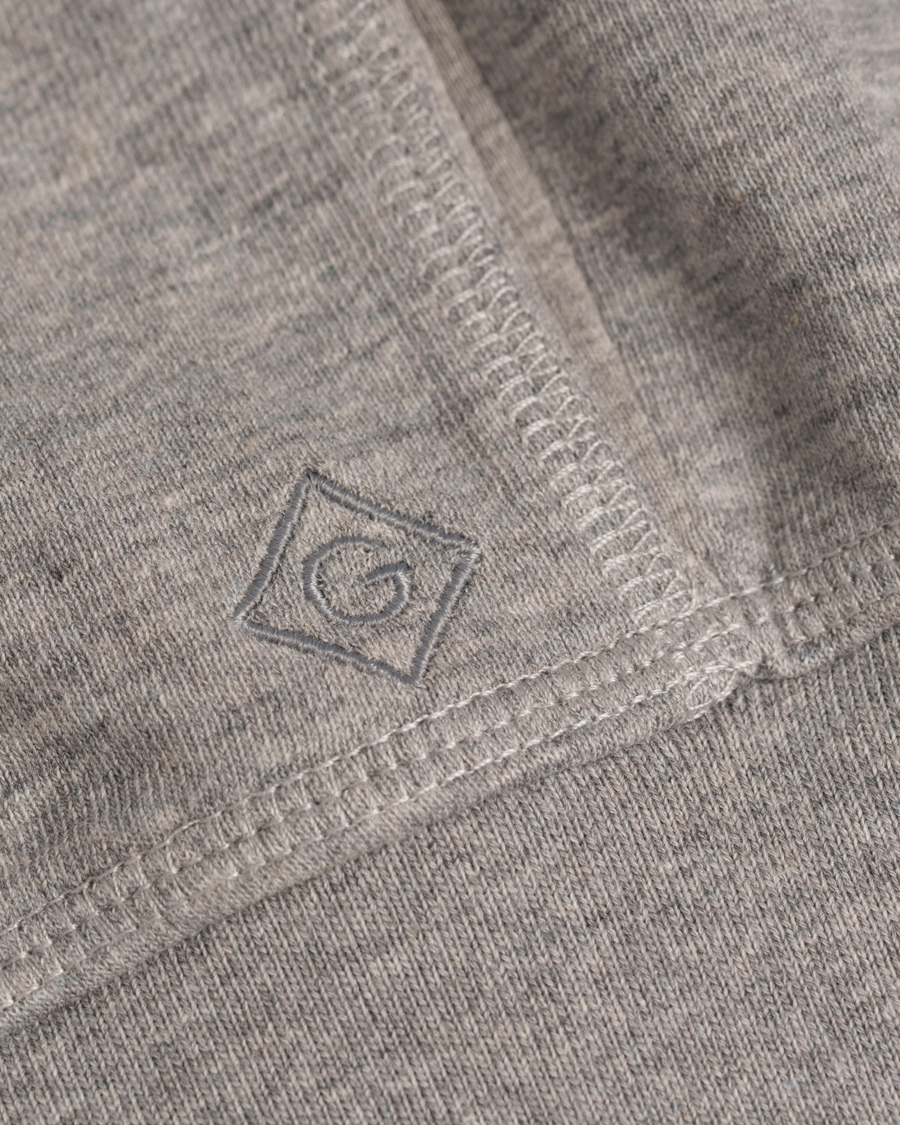 Hombres | Jerséis y prendas de punto | GANT Diamond G | Full Zip Hoodie Light Grey Melange
