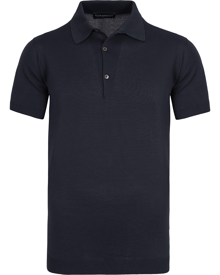 Hombres | Polos | John Smedley | Adrian Slim Fit Sea Island Polo Navy
