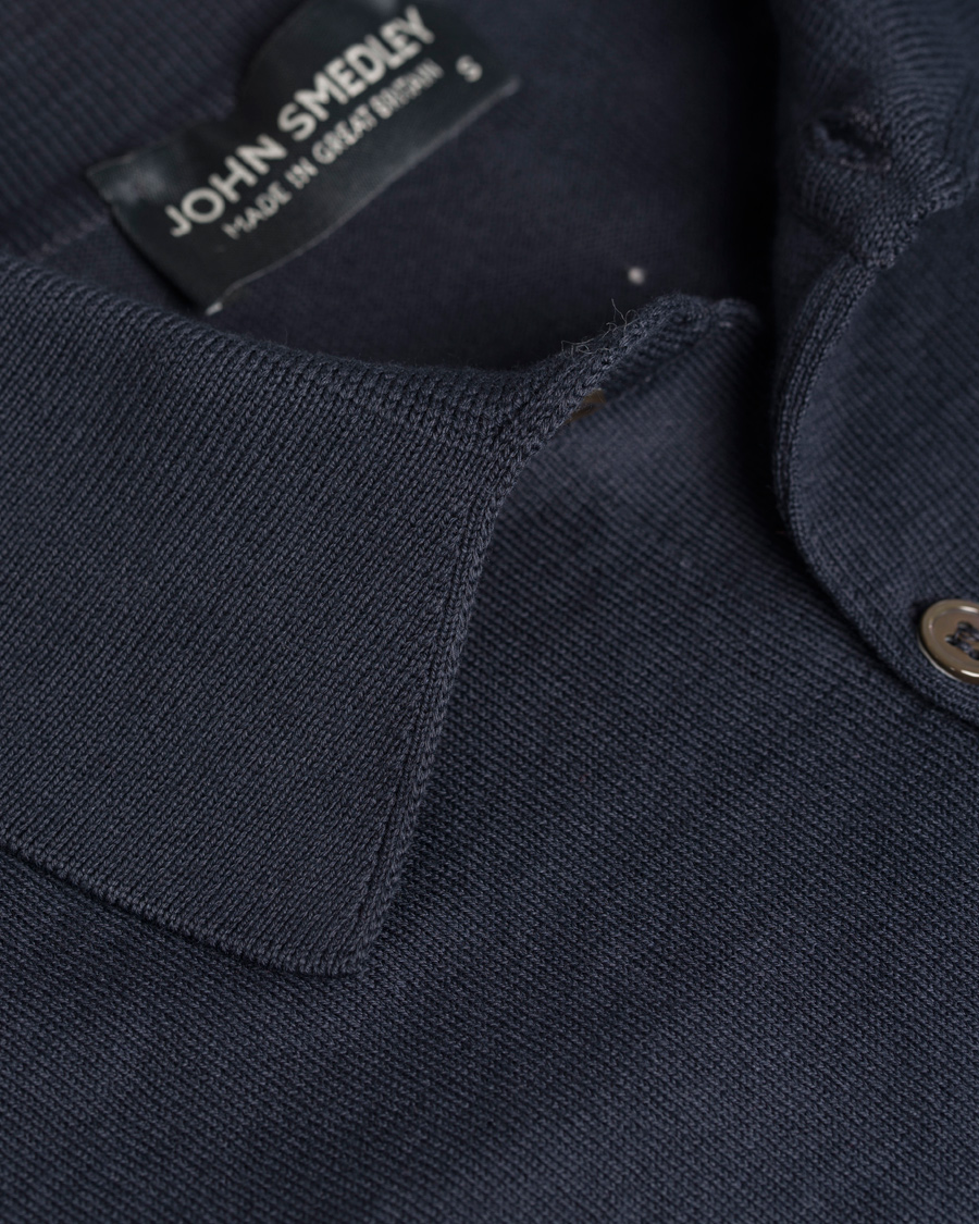Hombres | Polos | John Smedley | Adrian Slim Fit Sea Island Polo Navy