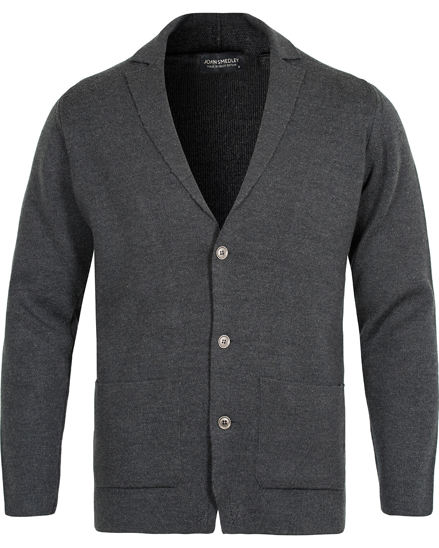 Hombres | Jerséis y prendas de punto | John Smedley | Oxland Wool Blazer Charcoal