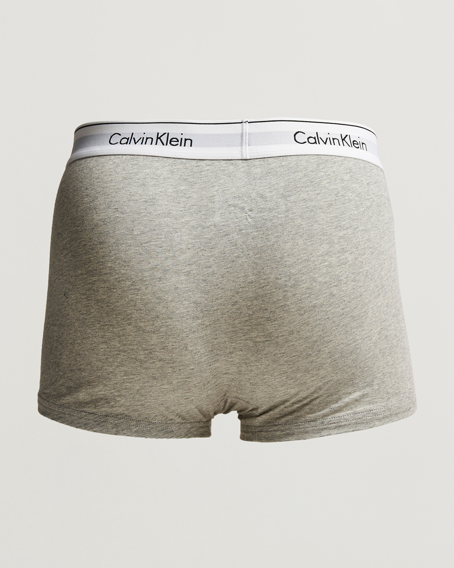 Hombres | Bañadores | Calvin Klein | Modern Cotton Stretch Trunk Heather Grey/Black