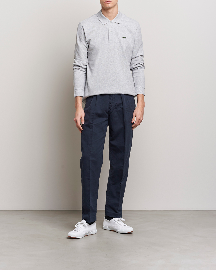 Hombres | Polos | Lacoste | Original Long Sleeve Polo Piké Silver Chine