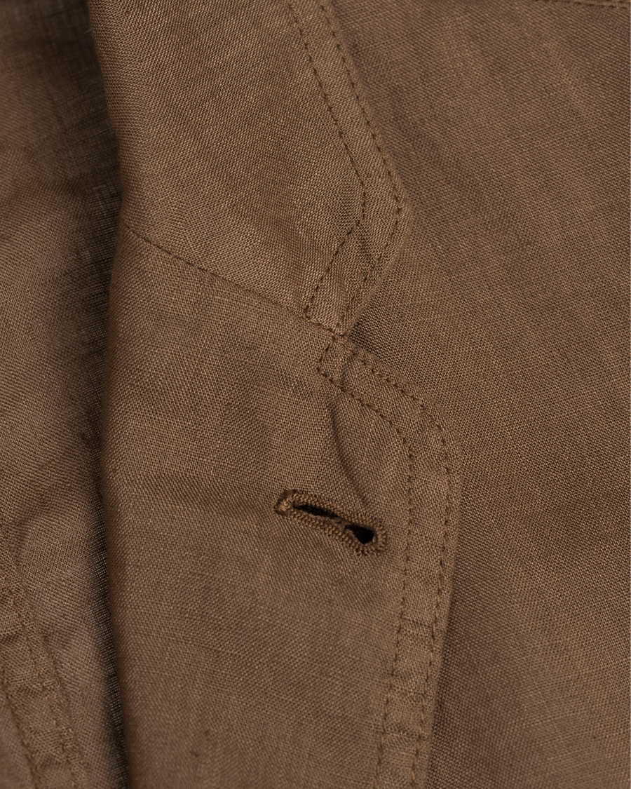 Hombres | Blazers | Aspesi | Samuraki Linen Blazer Dark Brown