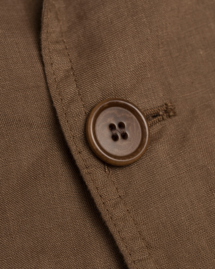 Hombres | Blazers | Aspesi | Samuraki Linen Blazer Dark Brown