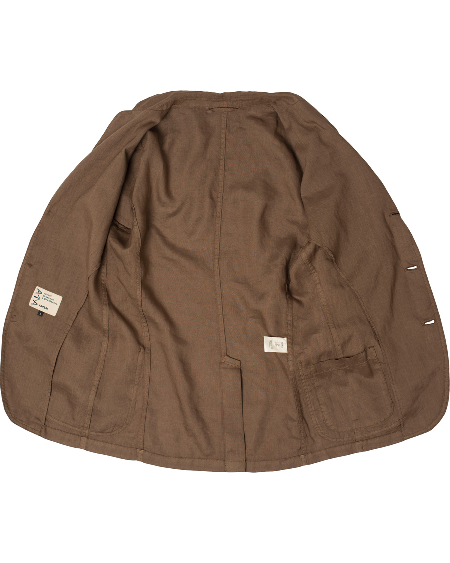 Hombres | Blazers | Aspesi | Samuraki Linen Blazer Dark Brown