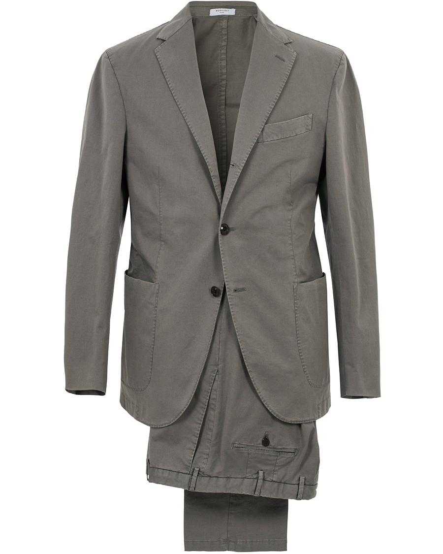 Hombres | Trajes | Boglioli | Coat Patch Pocket Cotton/Linen Suit Light Grey