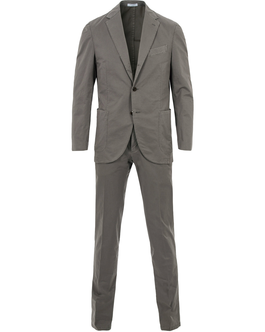 Hombres | Trajes | Boglioli | Coat Patch Pocket Cotton/Linen Suit Light Grey