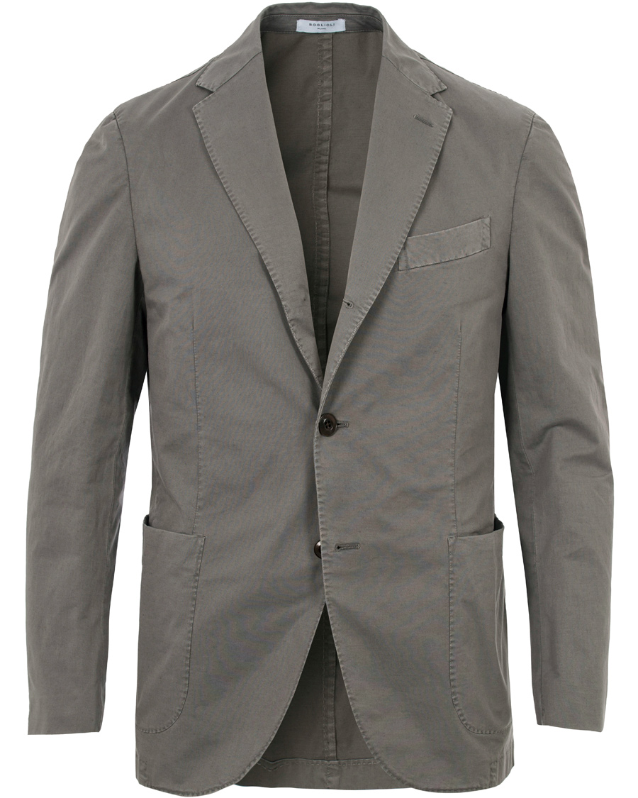 Hombres | Trajes | Boglioli | Coat Patch Pocket Cotton/Linen Suit Light Grey