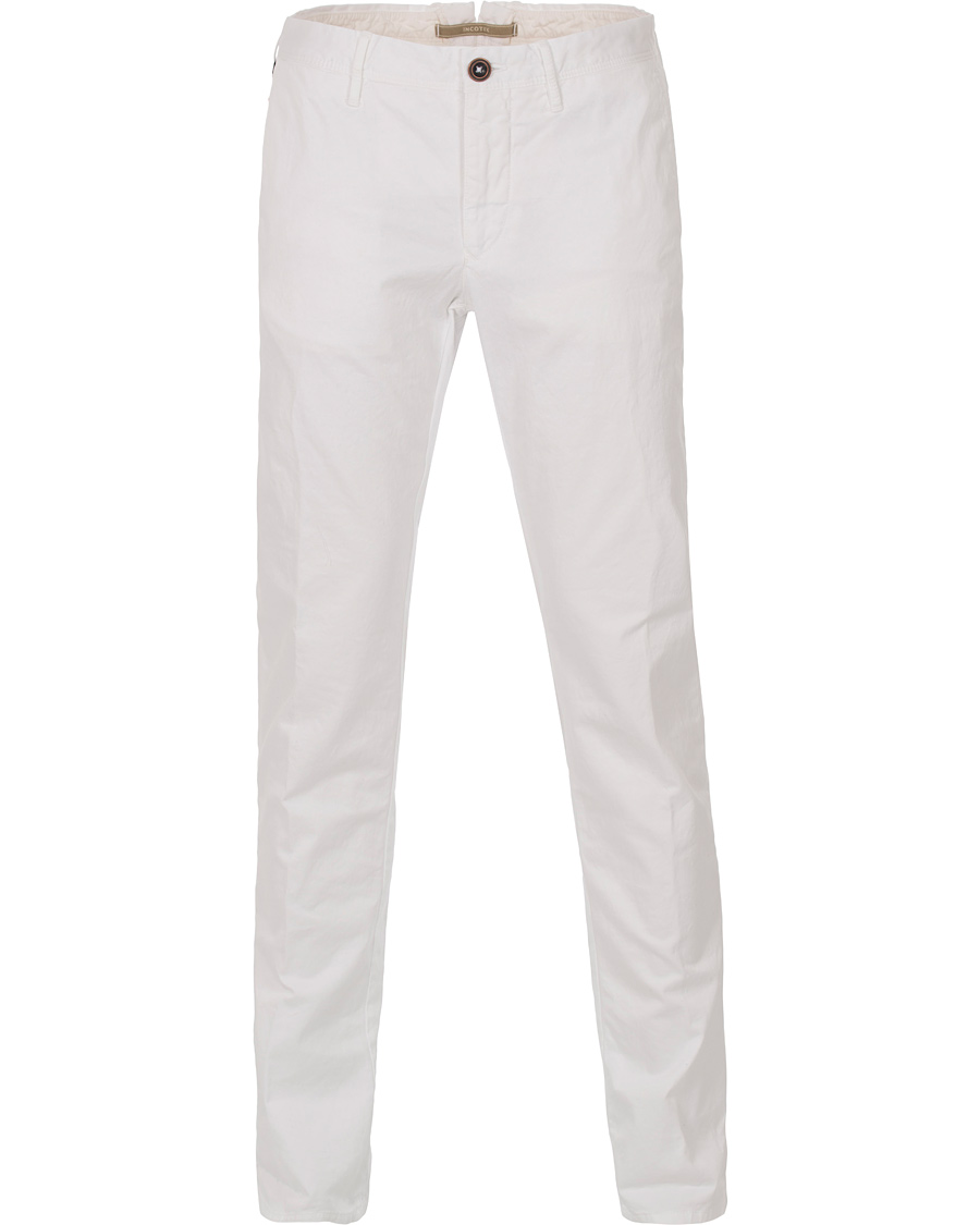Hombres | Pantalones | Incotex | Slim Fit Stretch Slacks White