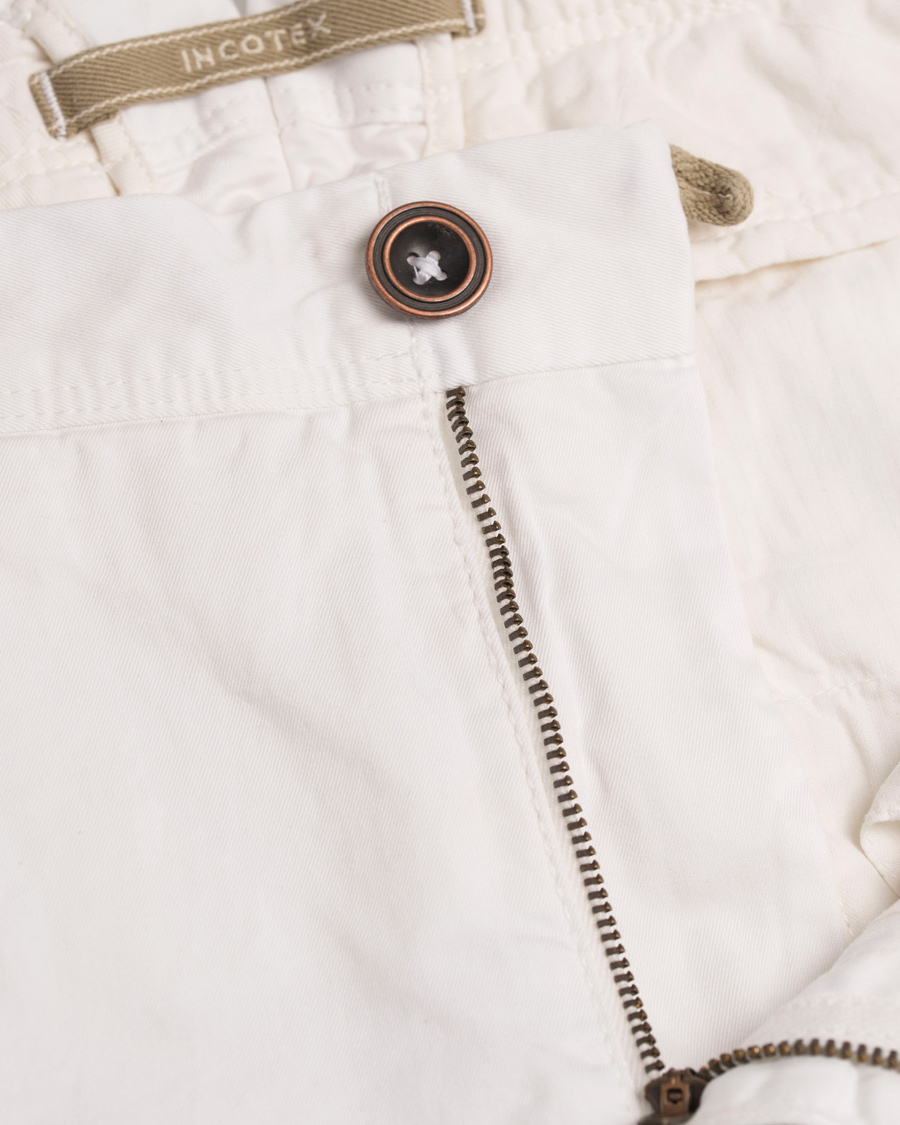 Hombres | Pantalones | Incotex | Slim Fit Stretch Slacks White