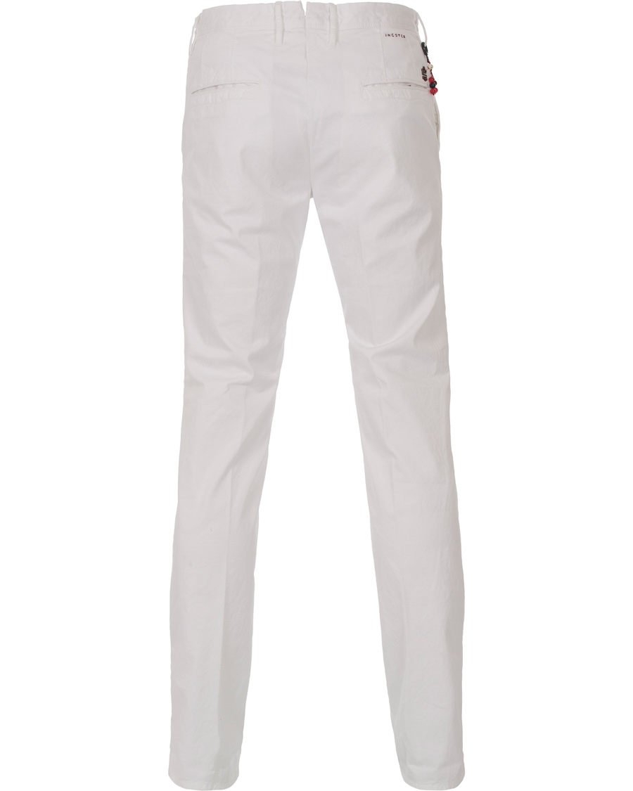 Hombres | Pantalones | Incotex | Slim Fit Stretch Slacks White