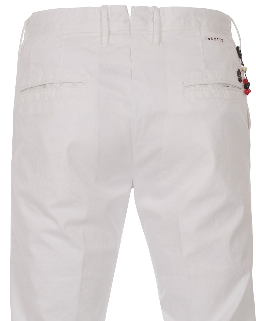 Hombres | Pantalones | Incotex | Slim Fit Stretch Slacks White