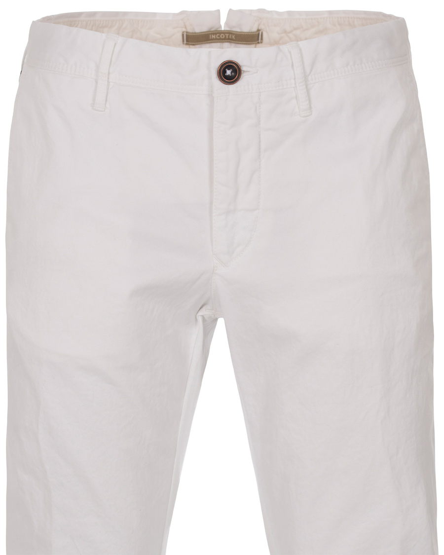 Hombres | Pantalones | Incotex | Slim Fit Stretch Slacks White