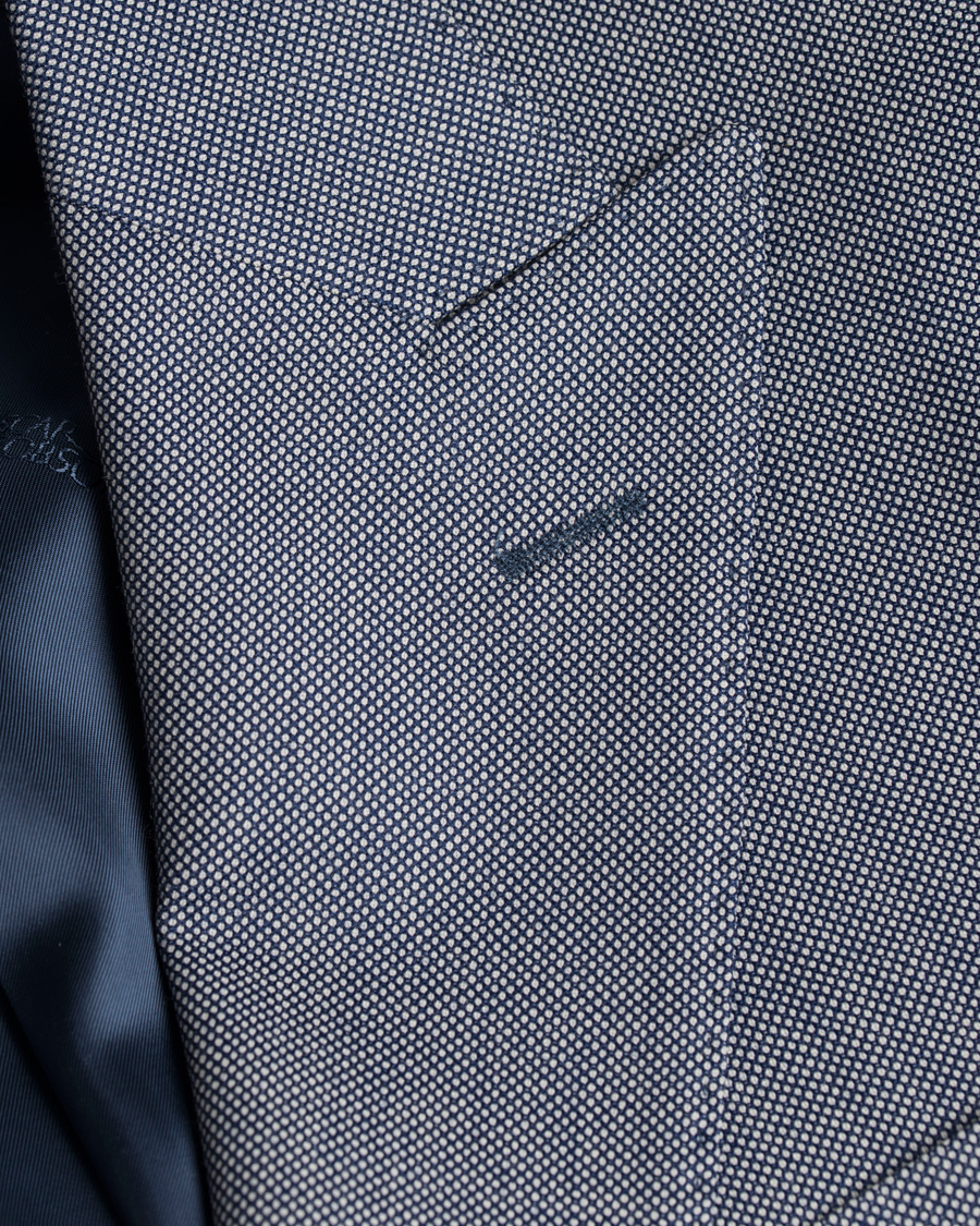 Hombres | Trajes | Oscar Jacobson | Elmer Goose Eye Suit Blue/White