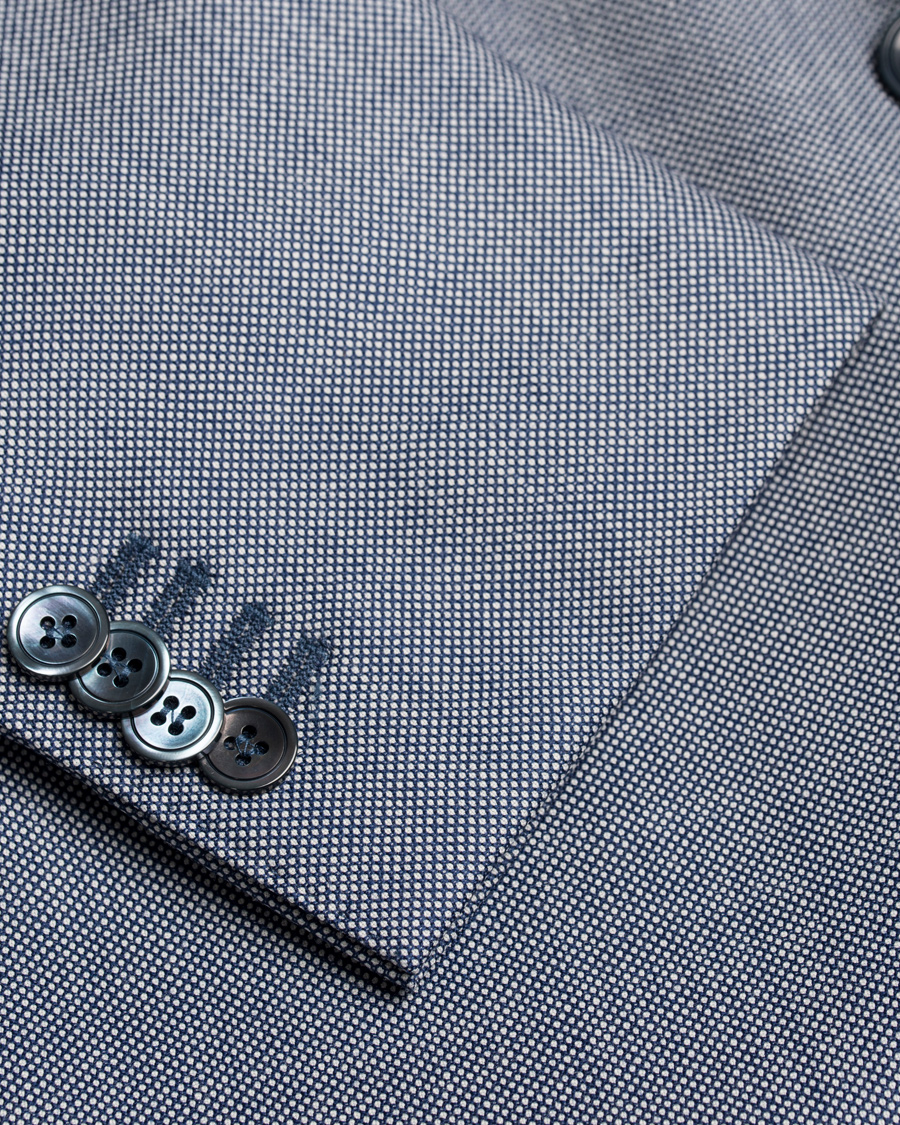 Hombres | Trajes | Oscar Jacobson | Elmer Goose Eye Suit Blue/White