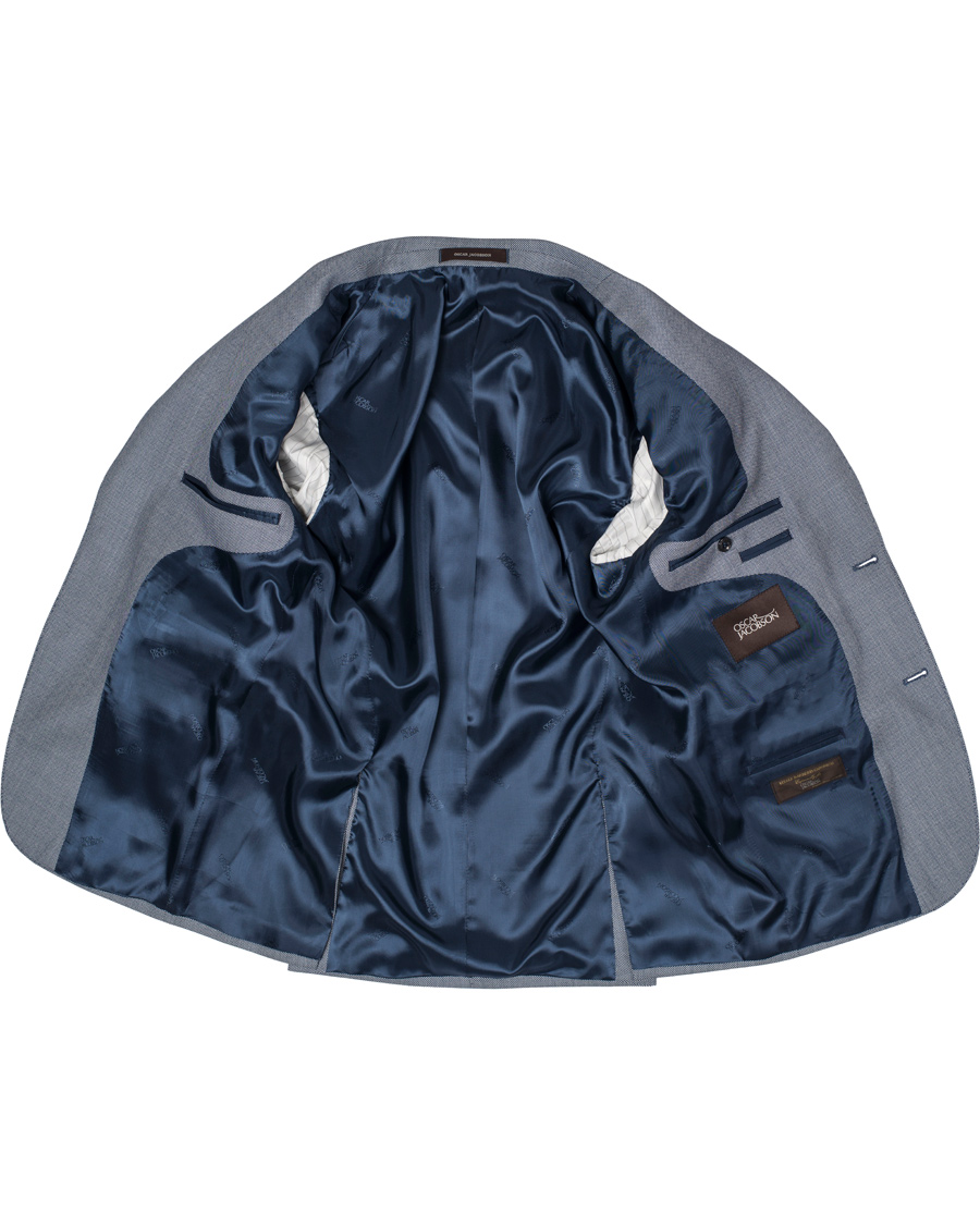 Hombres | Trajes | Oscar Jacobson | Elmer Goose Eye Suit Blue/White