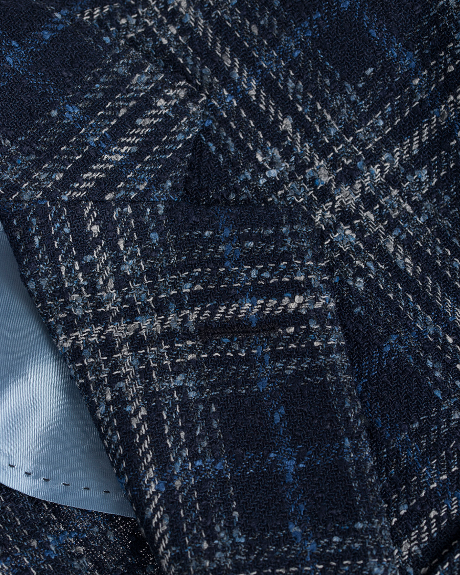 Hombres | Blazers | Oscar Jacobson | Einar Big Check Patch Pocket Blazer Blue