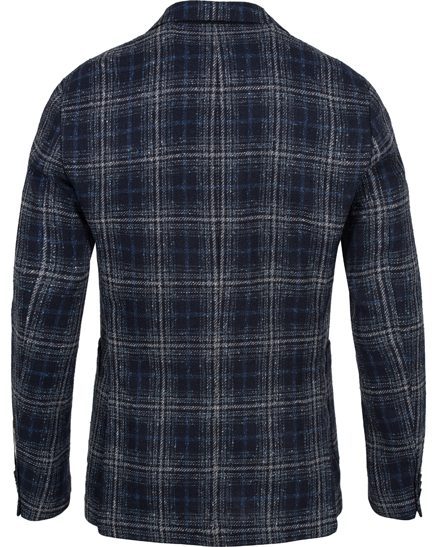 Hombres | Blazers | Oscar Jacobson | Einar Big Check Patch Pocket Blazer Blue