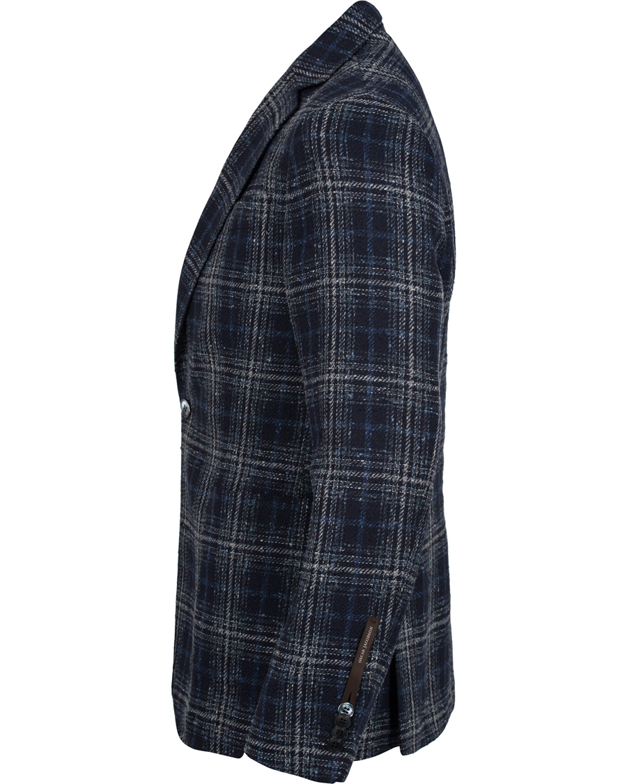 Hombres | Blazers | Oscar Jacobson | Einar Big Check Patch Pocket Blazer Blue