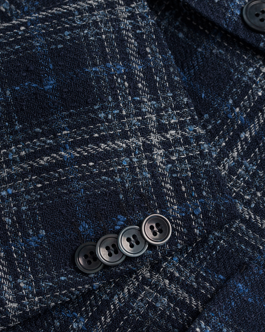 Hombres | Blazers | Oscar Jacobson | Einar Big Check Patch Pocket Blazer Blue