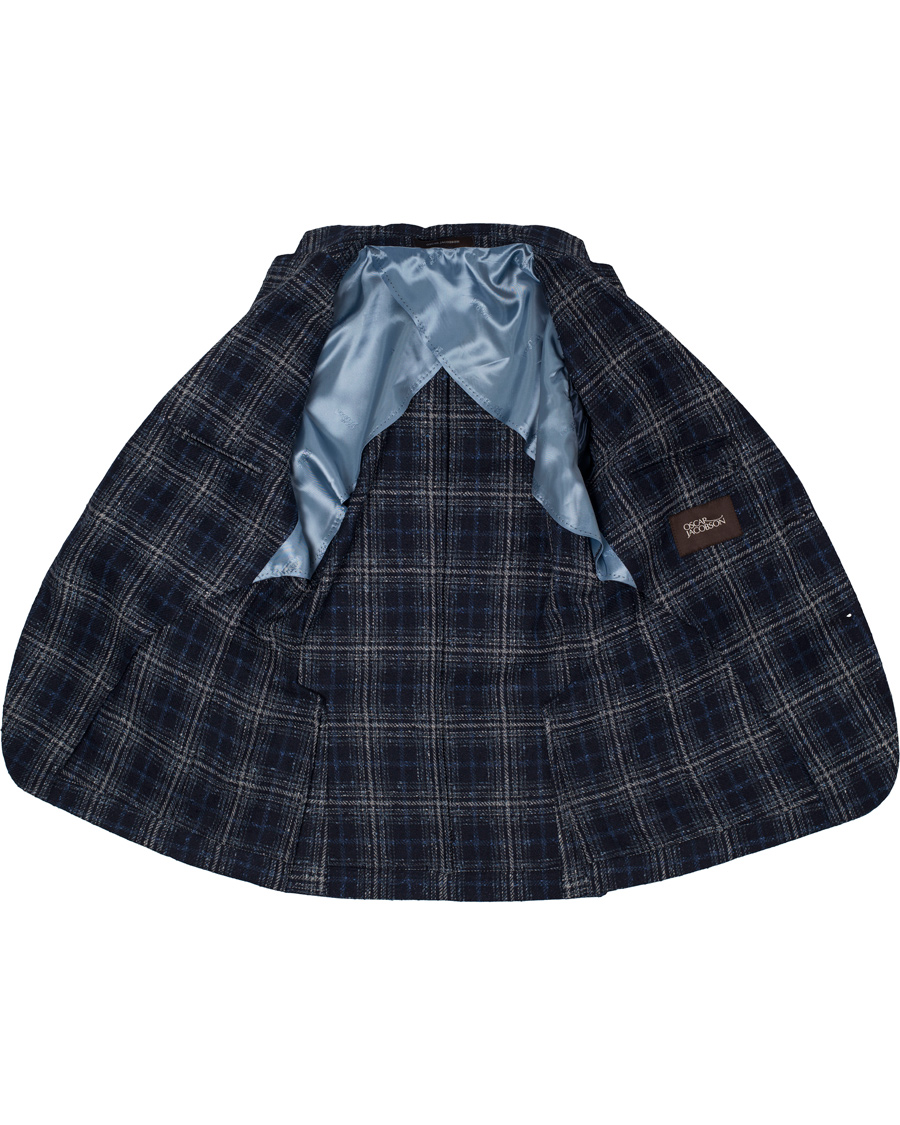 Hombres | Blazers | Oscar Jacobson | Einar Big Check Patch Pocket Blazer Blue