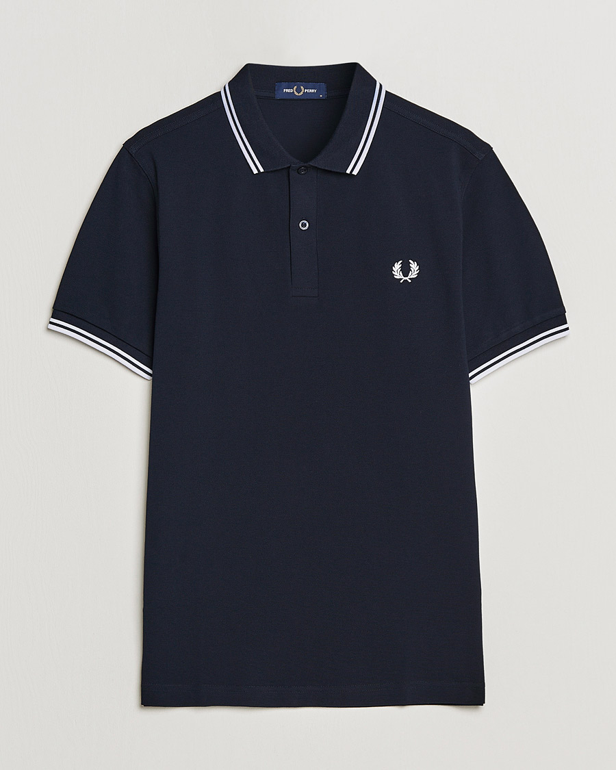 Hombres | Polos | Fred Perry | Twin Tipped Polo Shirt Navy/White