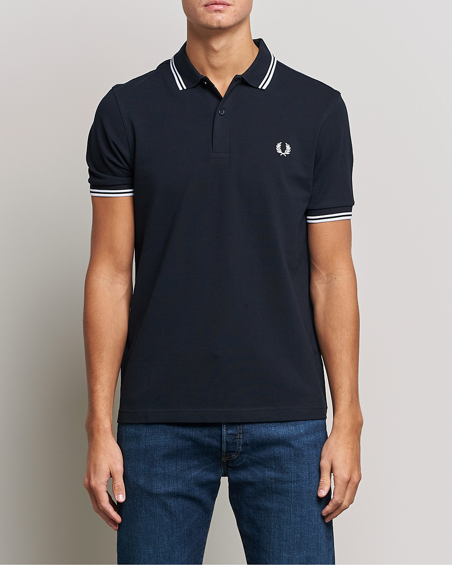 Hombres | Polos | Fred Perry | Twin Tipped Polo Shirt Navy/White