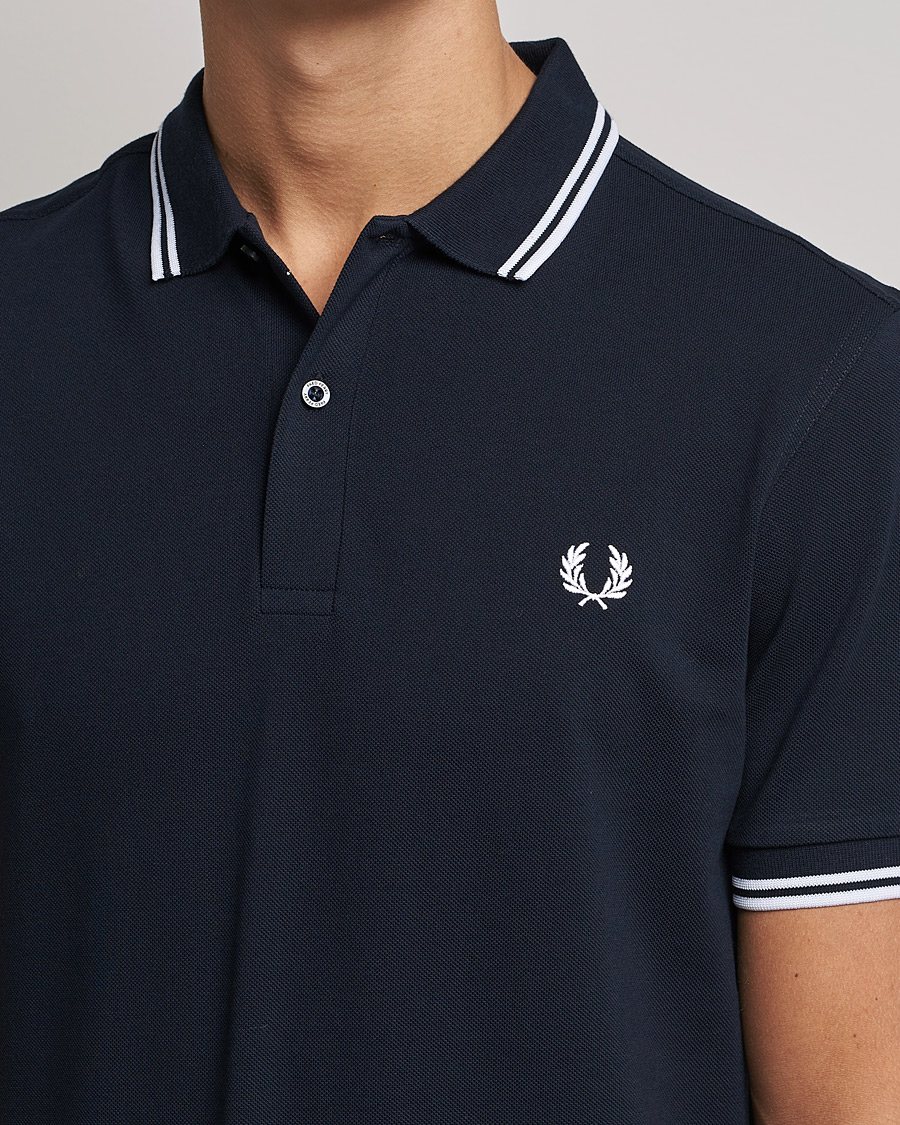 Hombres | Polos | Fred Perry | Twin Tipped Polo Shirt Navy/White