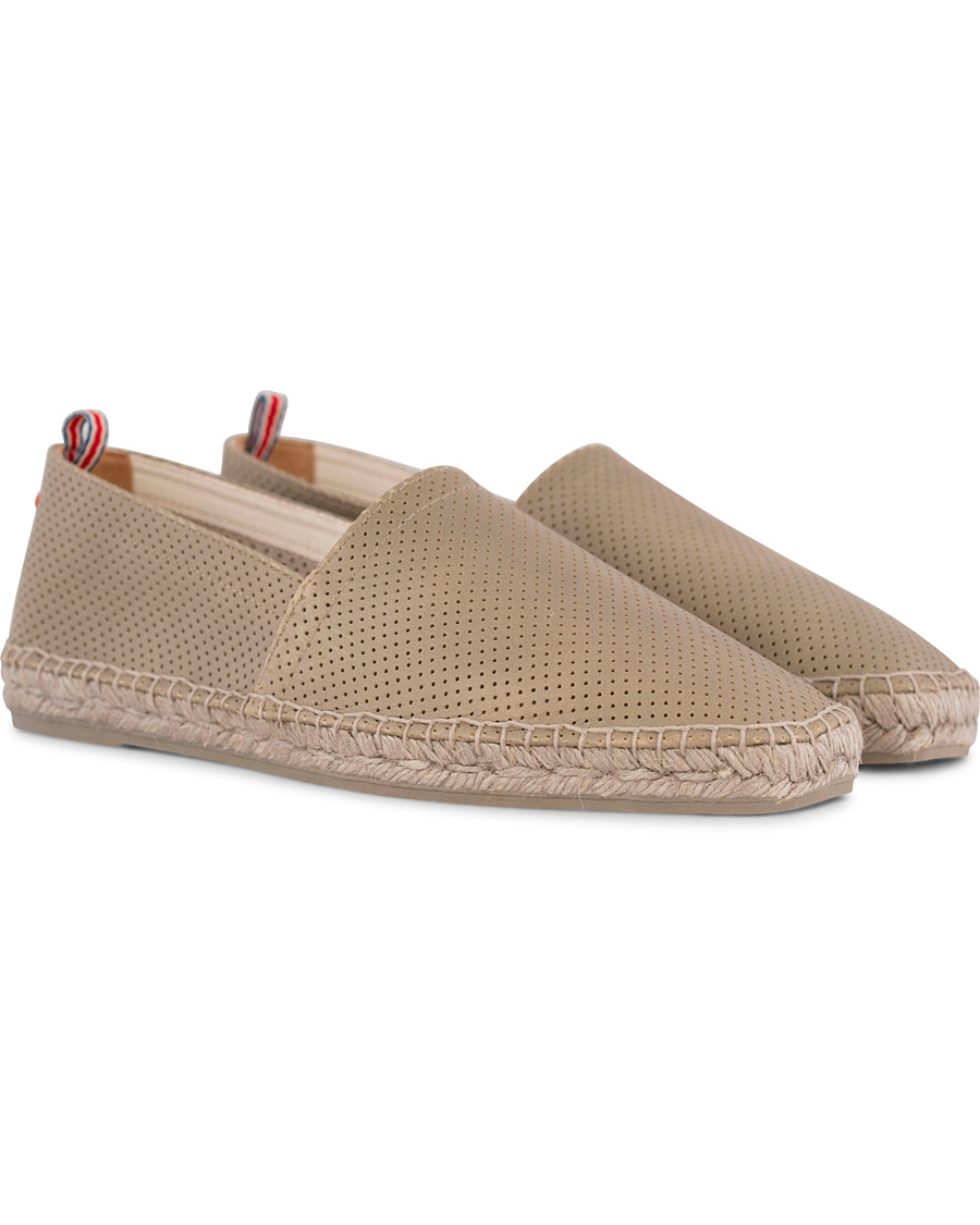 Hombres | Castañer Pablo Perforated Nappa Leather Espadrilles Piedra | Castañer | Pablo Perforated Nappa Leather Espadrilles Piedra