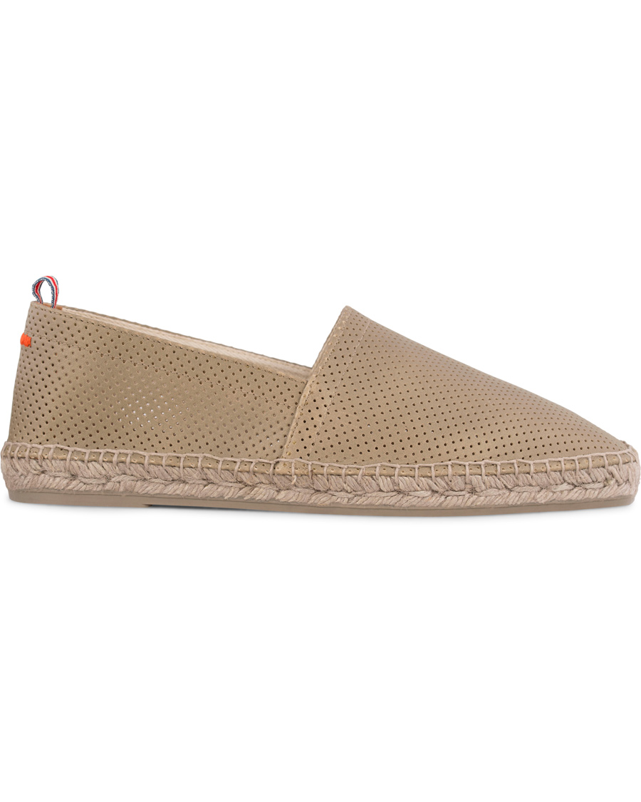 Hombres | Castañer Pablo Perforated Nappa Leather Espadrilles Piedra | Castañer | Pablo Perforated Nappa Leather Espadrilles Piedra
