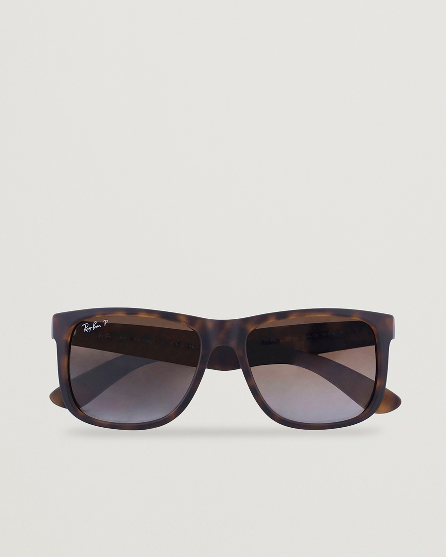 Hombres | Gafas de sol | Ray-Ban | 0RB4165 Justin Polarized Wayfarer Sunglasses Havana/Brown