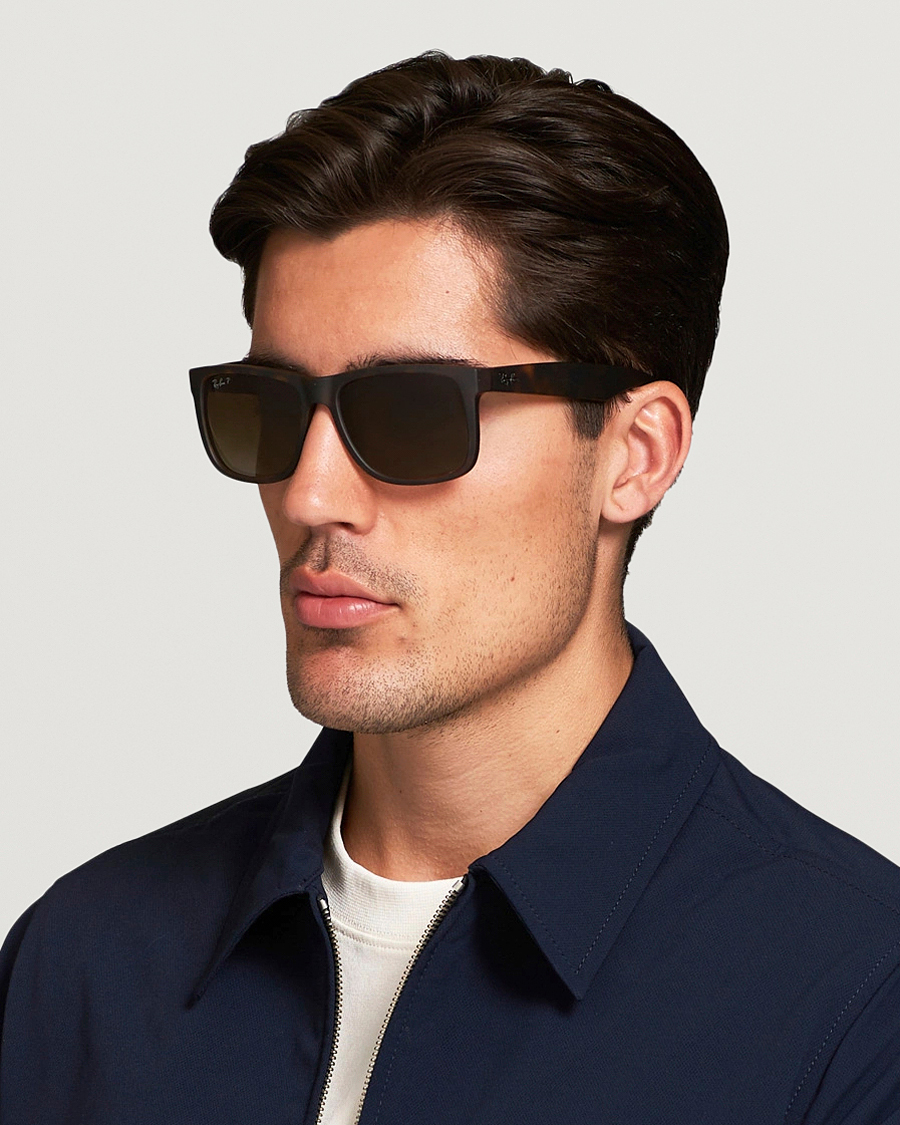 Hombres | Gafas de sol D-frame | Ray-Ban | 0RB4165 Justin Polarized Wayfarer Sunglasses Havana/Brown