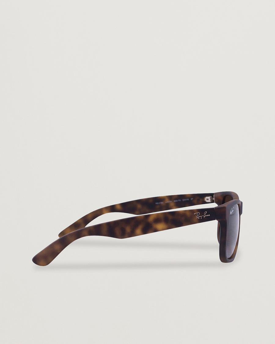 Hombres | Gafas de sol | Ray-Ban | 0RB4165 Justin Polarized Wayfarer Sunglasses Havana/Brown