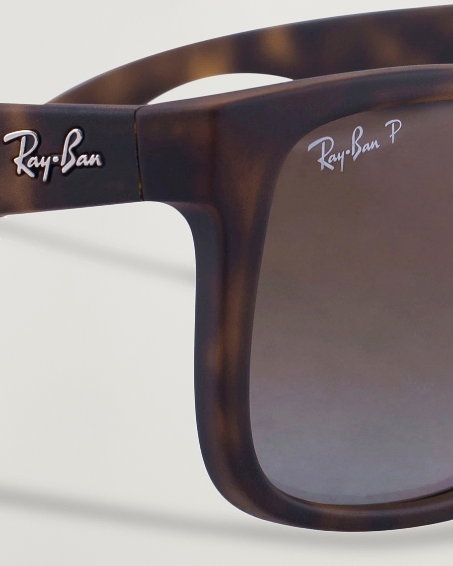 Hombres | Gafas de sol | Ray-Ban | 0RB4165 Justin Polarized Wayfarer Sunglasses Havana/Brown